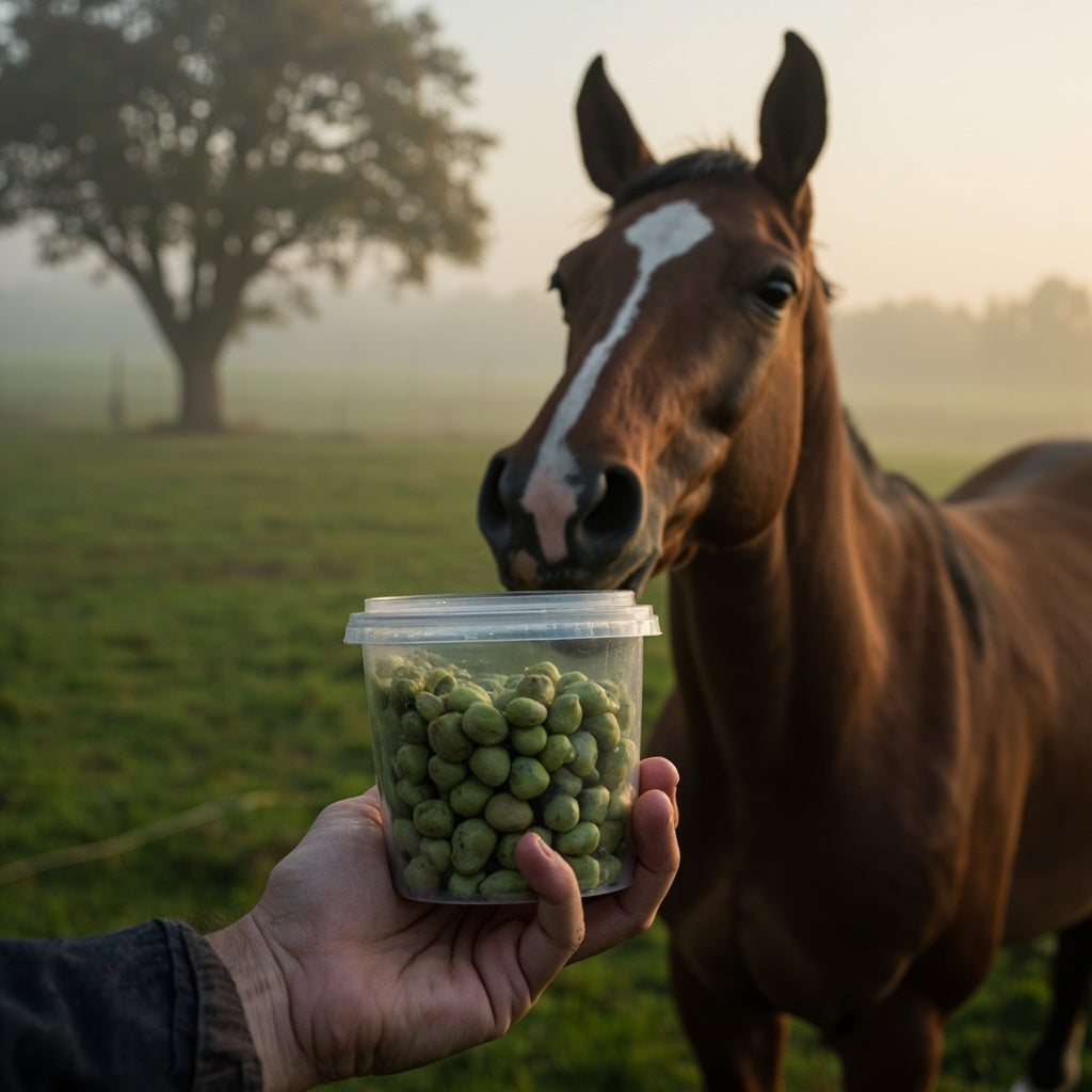 Competition horse in a paddock representing FEI and BHA CBD rules