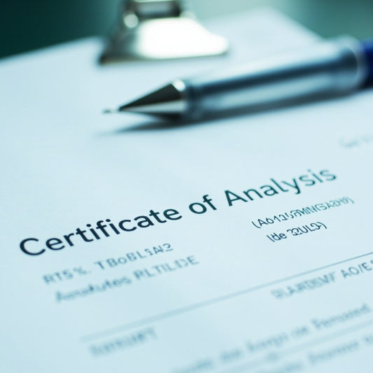 Hands reading a CBD certificate of analysis lab report, UK buyer's guide